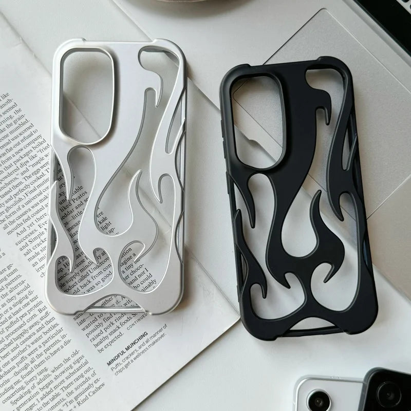 Neue 3D-Flammenmuster-Hülle für Samsung Galaxy S25, S24, S22, S23 Ultra, A56, A36, A26, A16, A55, A54, A06, A15, A14 5G – schlanke, weiche Hohlhülle