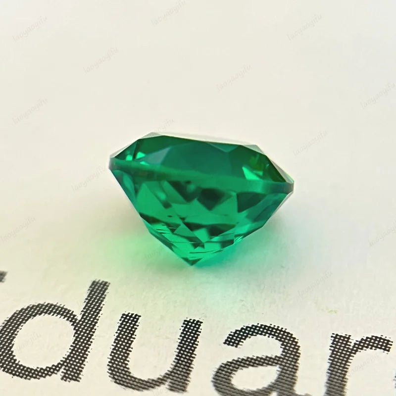 Lab Grown Columbia Emerald Hand-cut Multiple Size Charms Gemstone Round Shape for Jewelry Rings Earrings Making Selectable AGL