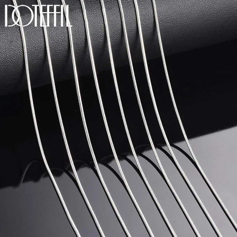 DOTEFFIL 925 Sterling Silver 5/10pcs/Lot 16/18/20/22/24/26/28/30 Inch 1.2mm Snake Chain Necklace For Woman Man Fashion Jewelry - Madeinsea©