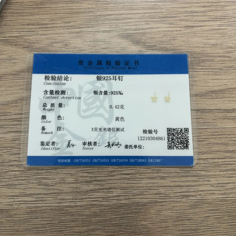 925 Sterling Silver Plating 14k Gold Simple Shiny Glossy Butterfly Earrings Women Korean Sweet Student Jewelry Accessories