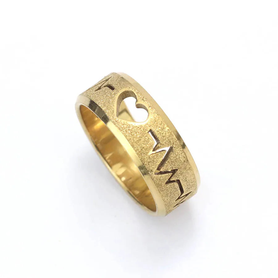 New Stainless Steel Couple Ring Unfading Not Allergic Heart Electrocardiogram Frosting Paired Anillo Valentine Day Gift 4 Sizes