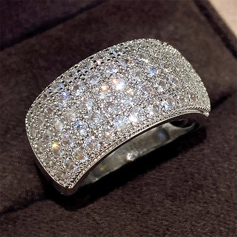 Vintage Diamond 18K White Gold Ring Gemstone Wedding for Women Pure Topaz Bague Anel Jewelry Anillos De Bizuteria Gemstone