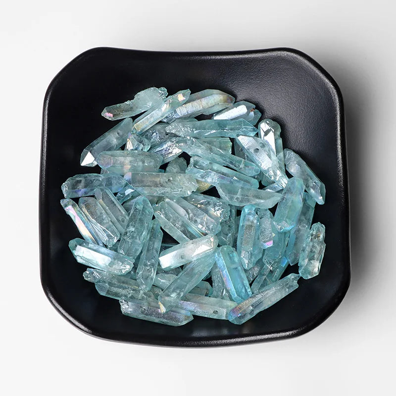 Natural Quartz Stick Beads Top Drilled Gradient Color Raw Loose Point Bead For Jewelry Making DIY Necklace Earrings Accessories