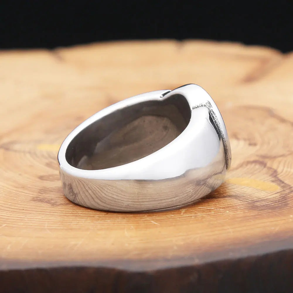 Punk Vintage Number Black 8 Eight Pool Billiard Ball Gear Rings For Men Women Stainless Steel Hip Hop Party Jewelry Dropshipping