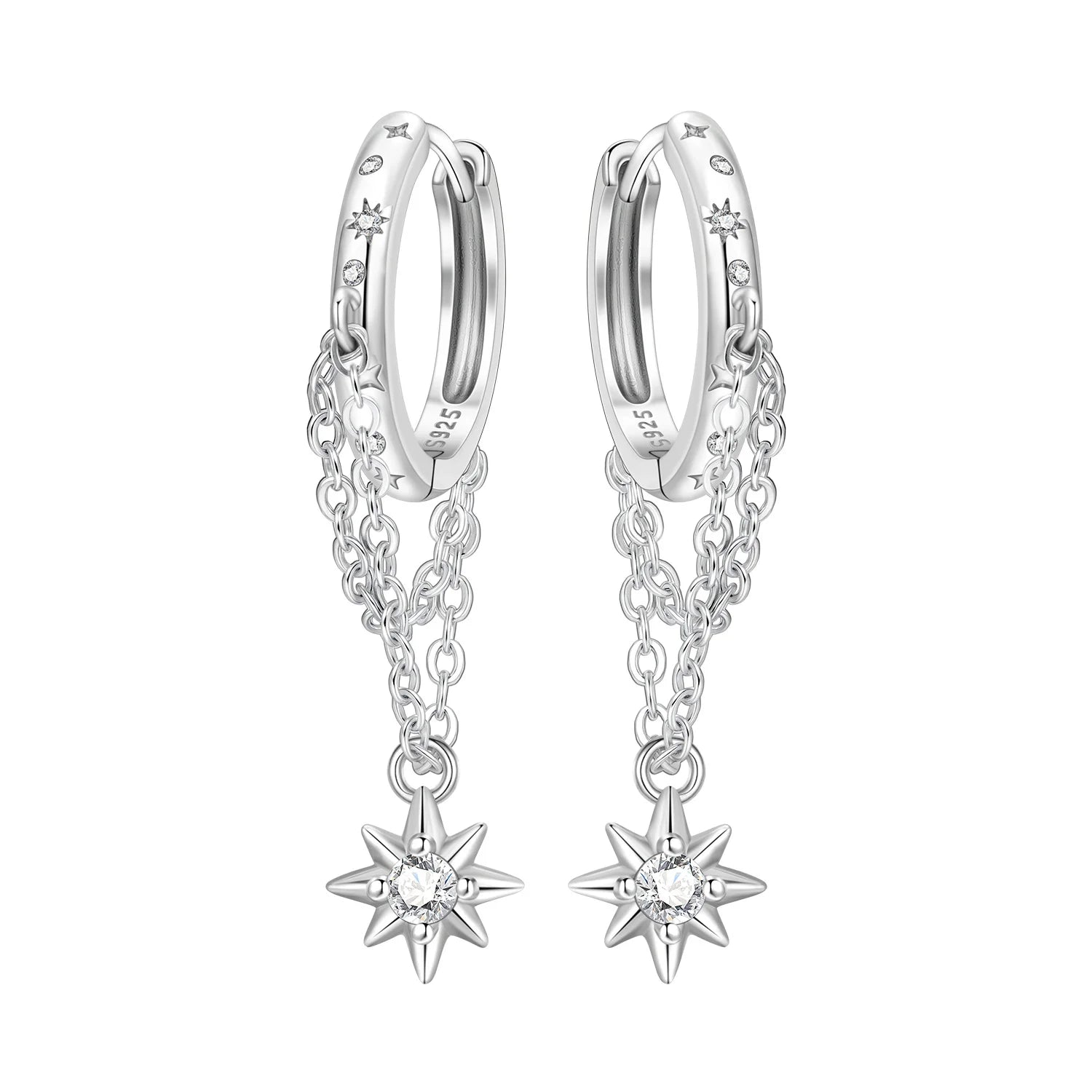 PANPOKI 925 Sterling Silver Simple Double-layer Tassel Drop Earrings Women Earrings Charm Versatile Party Jewelry Trendy Gifts