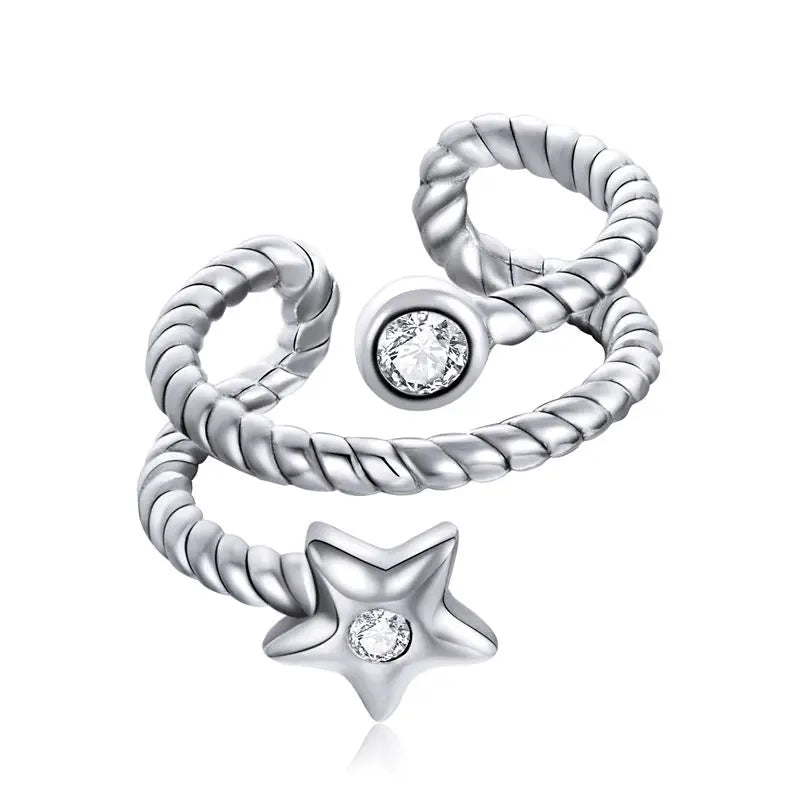 WOSTU Solid 925 Vintage Silver Stackable Twisted Ear Clip Huggies Earrings For Women, s925 Ball Studs Drogaonfly Ear Cuff Gift