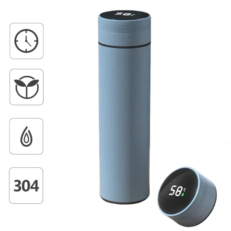 2025 Smart Display 304 Stainless Steel Thermos Cup Vacuum Water Cup for Men and Women Students High Value Office Cup