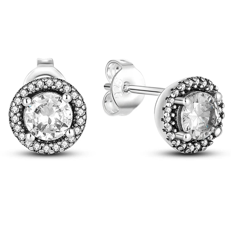 Earrings 925 Sterling Silver Stud Earrings Unicorn Star Zircon Stud Hoop Earrings For Women Girls Lovely Fashion Jewelry Gift