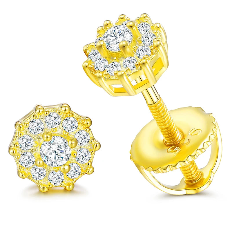 Unisex Fine Hip Hop Jewelry Moissanite Earrings For Women 925  Stud Earrings