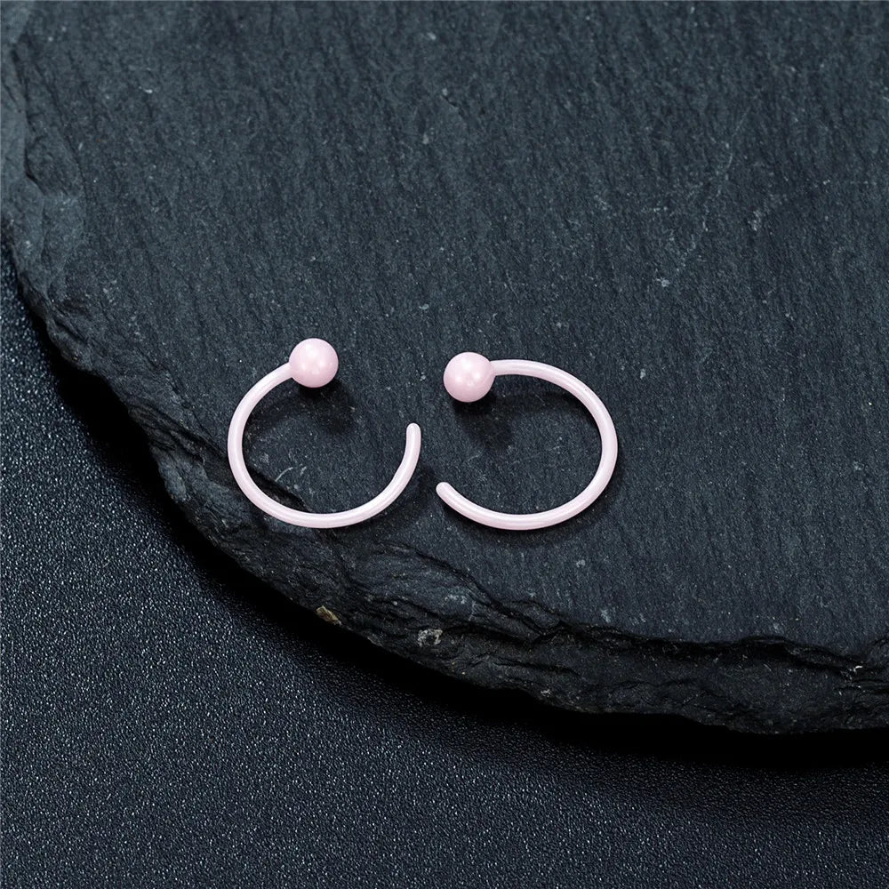 MKENDN 10MM Classical Hoop Earrings Hypoallergenic Bioceramic Earrings for Healing Piercings Medical Grade Studs Ear Gifts - Madeinsea©