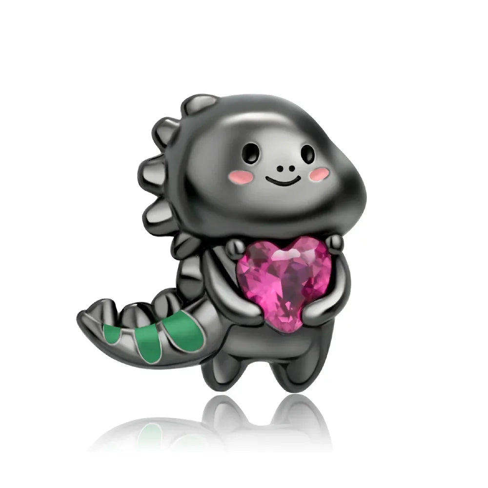 Halloween Charms 925 Sterling Silver Black Skull Bat Pumpkin Pendant Fit Original Bracelet Charm Beads Necklace DIY Fine Jewelry