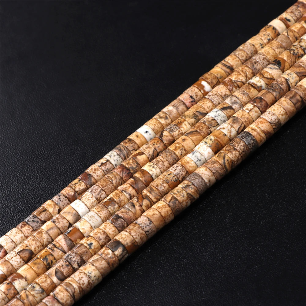 6x3mm Natural Flat Round Stone Beads Turquoises Labradorite Jaspers Spacer Loose Heishi Bead For Jewelry Making DIY Accessories