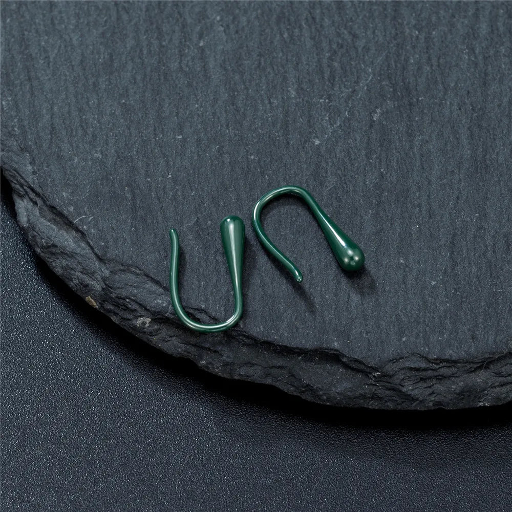 MKENDN Ohrringe aus farbiger Biokeramik in Tropfenform, U-förmig, schlicht und elegant, Retro-Schmuck, Geschenkidee für Partys und Geburtstage