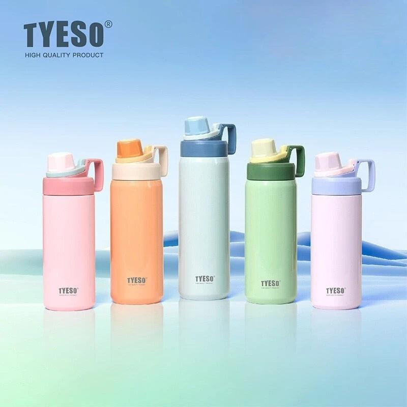 TYESO Insulated Water Bottle Stainless Steel Capacity Portable Tumbler for Outdoor Sports Fitness Travel Leakproof Ice Cold Cup