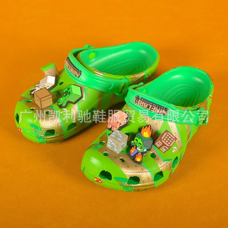 Fashion Green Cartoon Character Summer Children Cute Cartoon Children's Slippers Non-Slip Soft Soled Sandals Gift