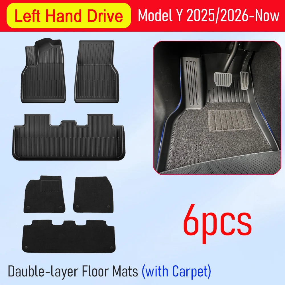 for Tesla Model Y Juniper 2025 2026 Car Floor Mats Cargo Liner Trunk Mats Backrest Kick Pads Protection Car Interior Accessories - Madeinsea©