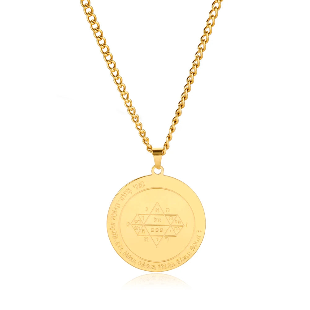 Schlüssel von Solomon Amulett Talisman Männer Halskette Erste Zweite Fünfte Siebte Pentagramm Der Jupiter Venus Mar Mond Halsketten Schmuck