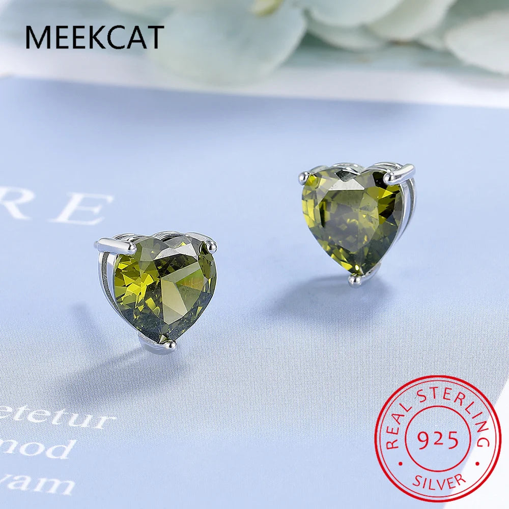 1CT 2CT 4CT Heart Cut Moissanite Stud Earrings for Women Luxury Quality Lab Diamond S925 Sterling Silver Bride Jewelry Brincos