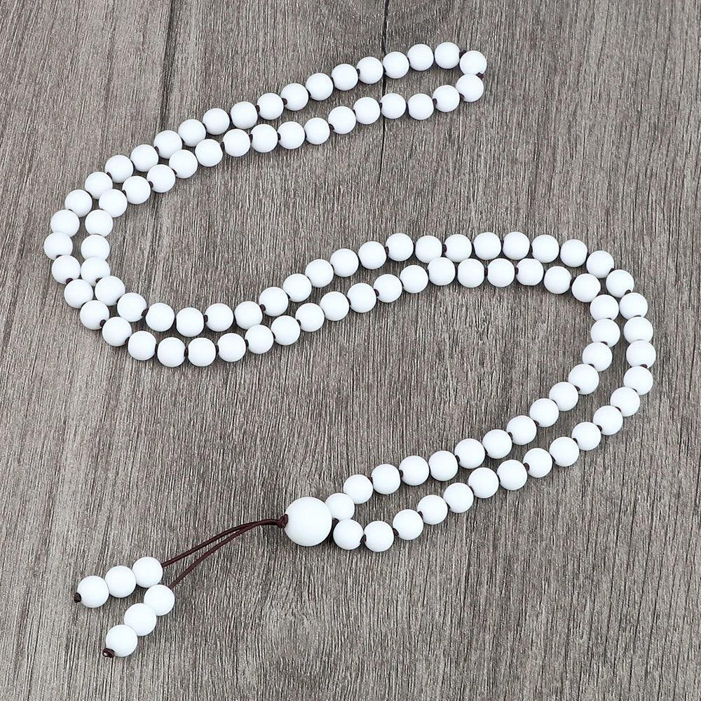 108 Natural Stone Fire Agate Black Onyx Beads Bracelet Necklace Men Multicolor Tiger Eye Necklace Women Malachite Prayer Jewelry