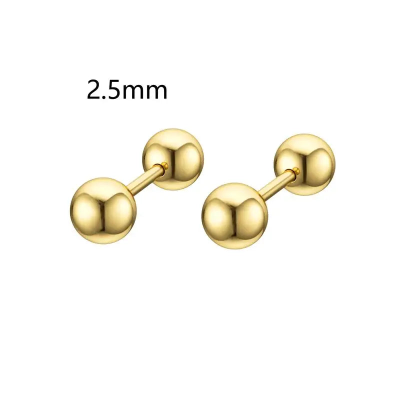 1 paire de boucles d'oreilles à clous en acier inoxydable, petites vis à billes, bijoux de corps pour piercing à l'oreille, à l'ongle ou à la lèvre, cadeau