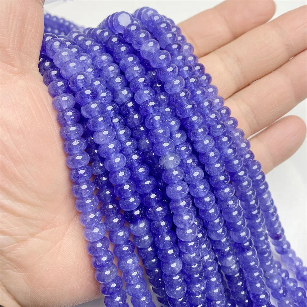 5x8mm Natural Stone Bead Jades Jaspers Chalcedony Rondelle Spacer Loose DIY Beads For Jewelry Making Bracelet Necklace Earrings