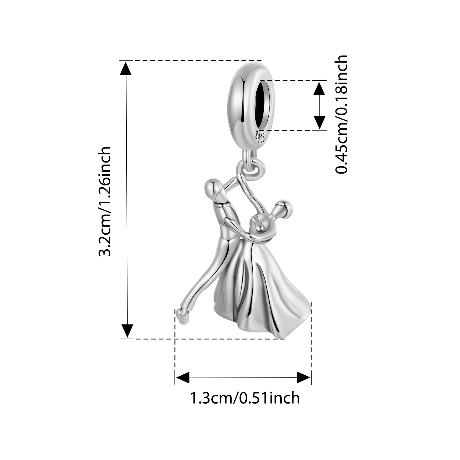 BAMOER 925 Sterling Silber Romantischer Schlossanhänger Rosa Schleifen-Zwischenperlen Kreuz-Glaubensanhänger für Halskette DIY Schmuckzubehör