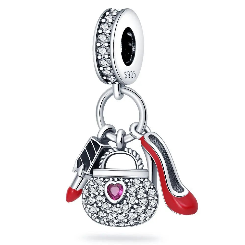 PANPOKI 925 Sterling Silver Classic Love Perfume Bottle Pendants Bracelet Charms Fit Women Jewelry Party Beads DIY Trendy Gifts