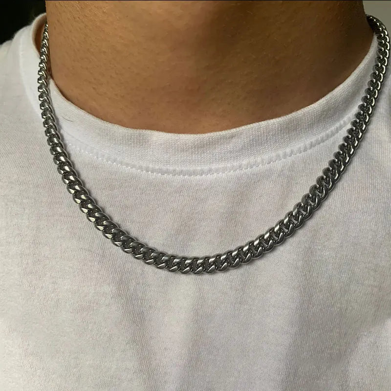 High Quality 6mm Unisex 925 Silver Cuban Chain Necklace For Men Hip Hop Jewelry