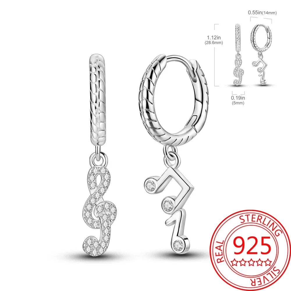 Ear Ring Series 925 Sterling Silver Star Moon Unicorn Tulip Flower Butterfly Bee Geometry Earrings Ladies Pairing with Jewelry