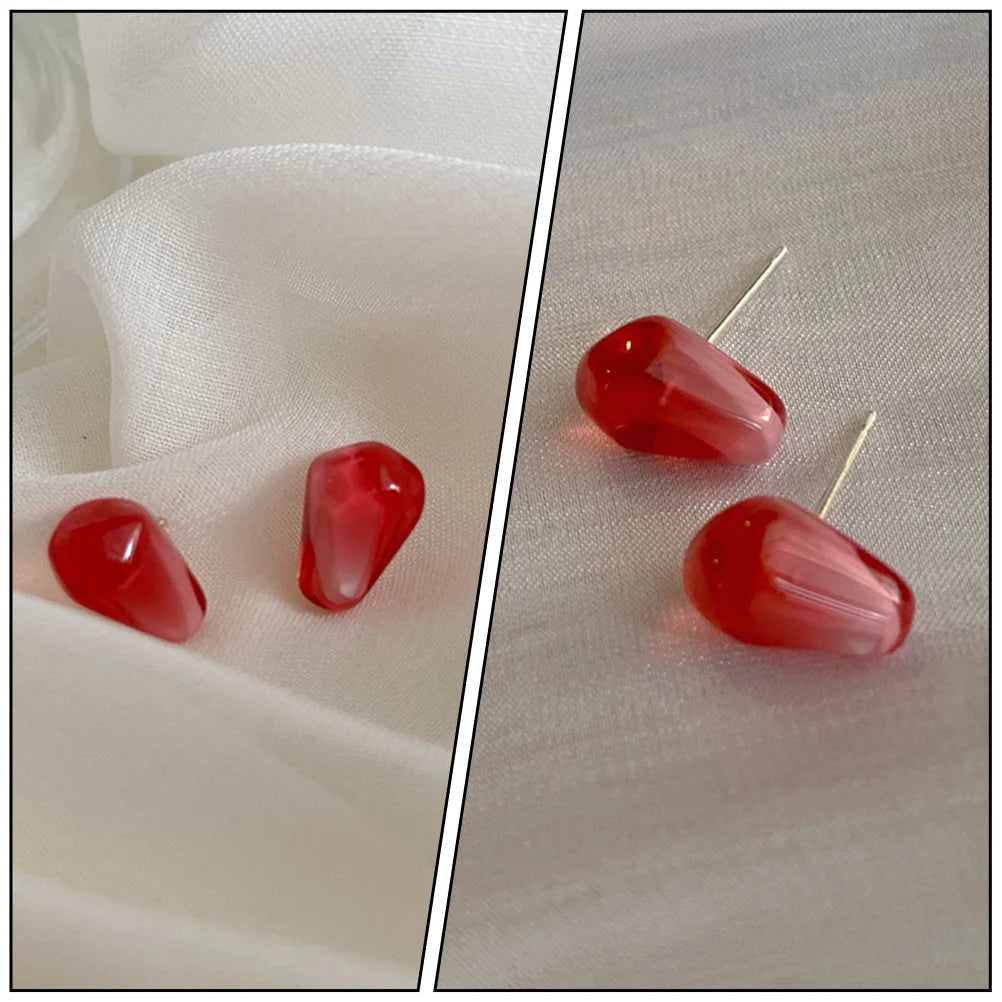 Pomegranate Seed Ear Studs Fruit Shaped Earring Seeds Delicate Jewelry Stylish Earrings Fashion Decors Woman's
