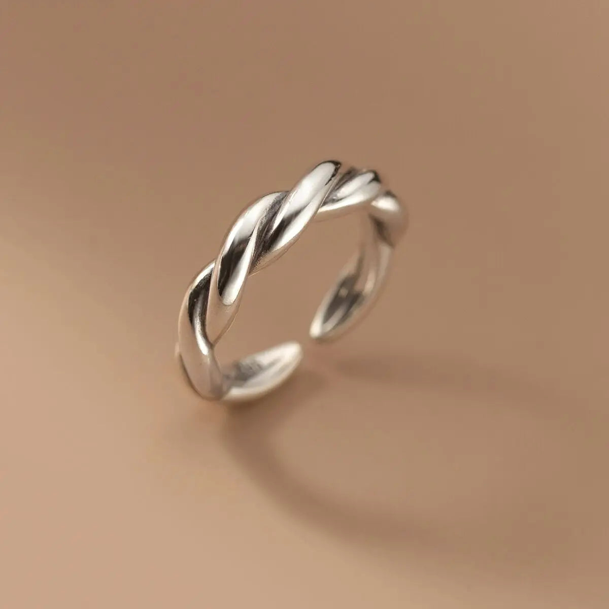 925 Sterling Silver Geometric Unique Interware Rings for Women Bohemian Adjustable Open Vintage Ring For Party Birthday Gift