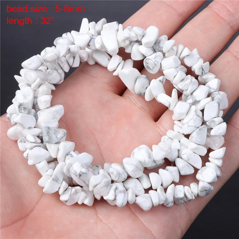 New Arrival Natural Howlite Stone Bead White Turquoises Loose Beads Jewelry Making Perles Gem Loose Beaded Diy Bracelet Necklace