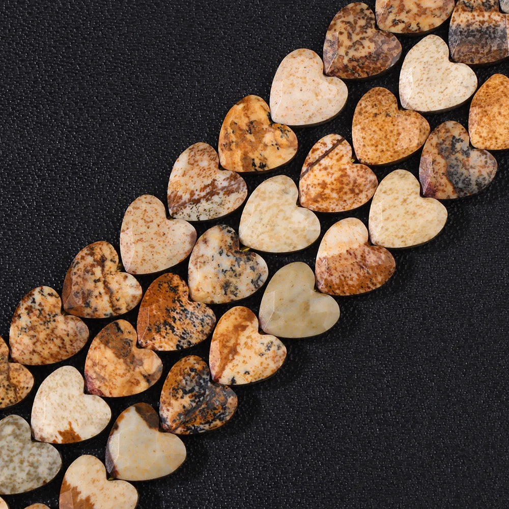 8MM Heart Love Shape Stone Bead Natural Faceted Amethyst Tiger Eye Loose Spacer Beads For DIY Bracelet Neckalce Earring Supplies