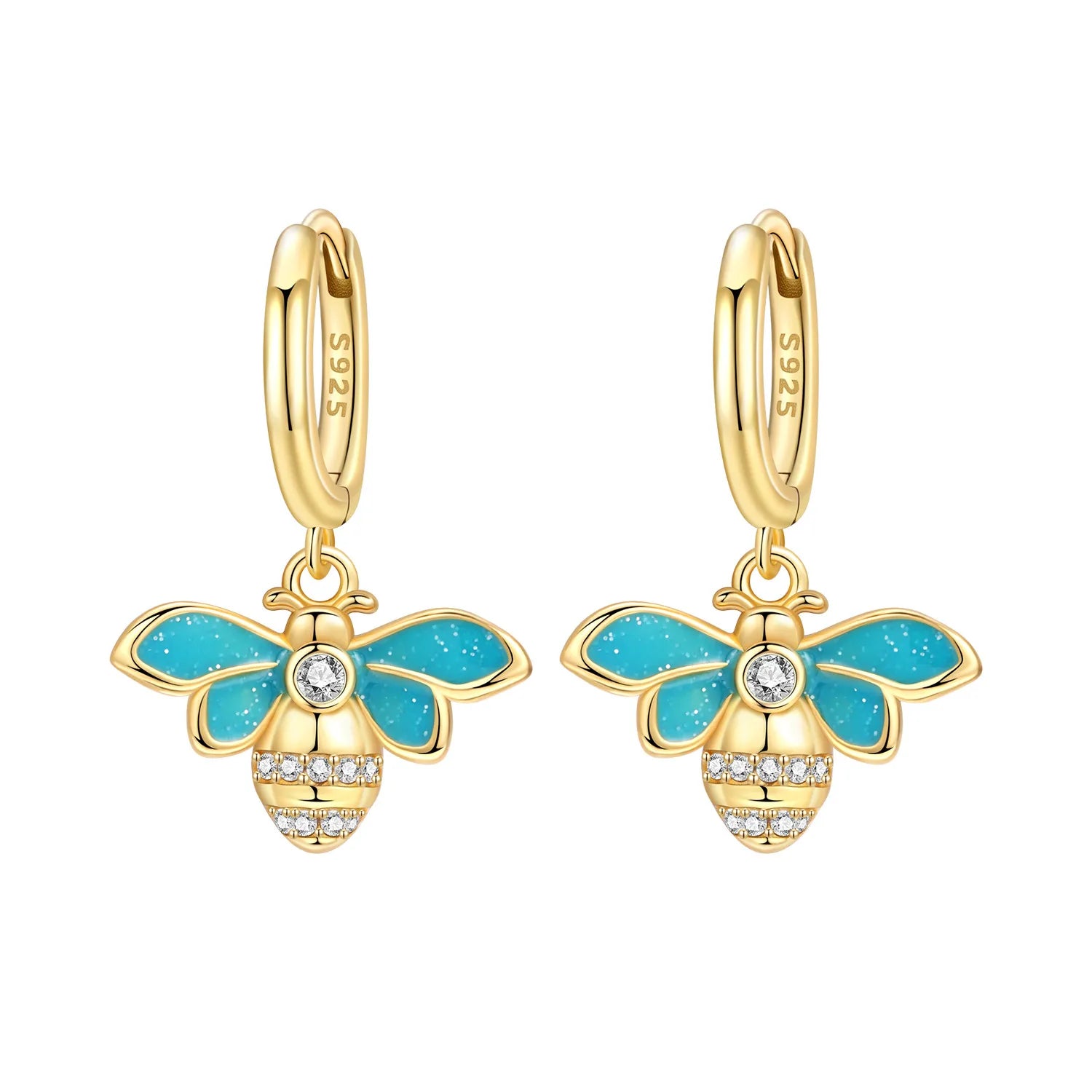 PANPOKI 925 Sterling Silver Bee Insect Earrings Original Jewelry Drop Earrings Jewelry Party Anniversary Trendy Gifts