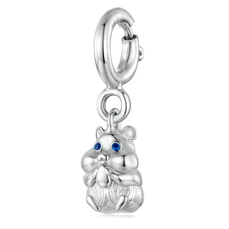 BAMOER 925 Sterling Silver Animal Pendant Colorful Zoo World Flying Dragon Beads Original for Women Teens DIY Cute Necklace