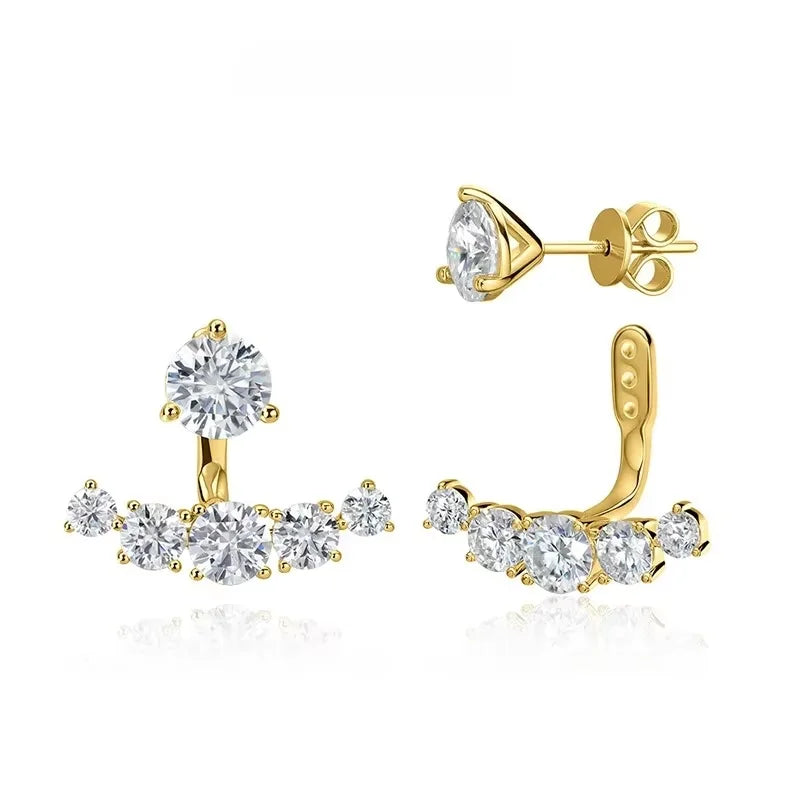 Smyoue 4.6CTTW Full Moissanite Stud Earrings for Women Sparkly Simulated Diamond S925 Sterling Silver Ear Jewelry Christmas Gift - Madeinsea©