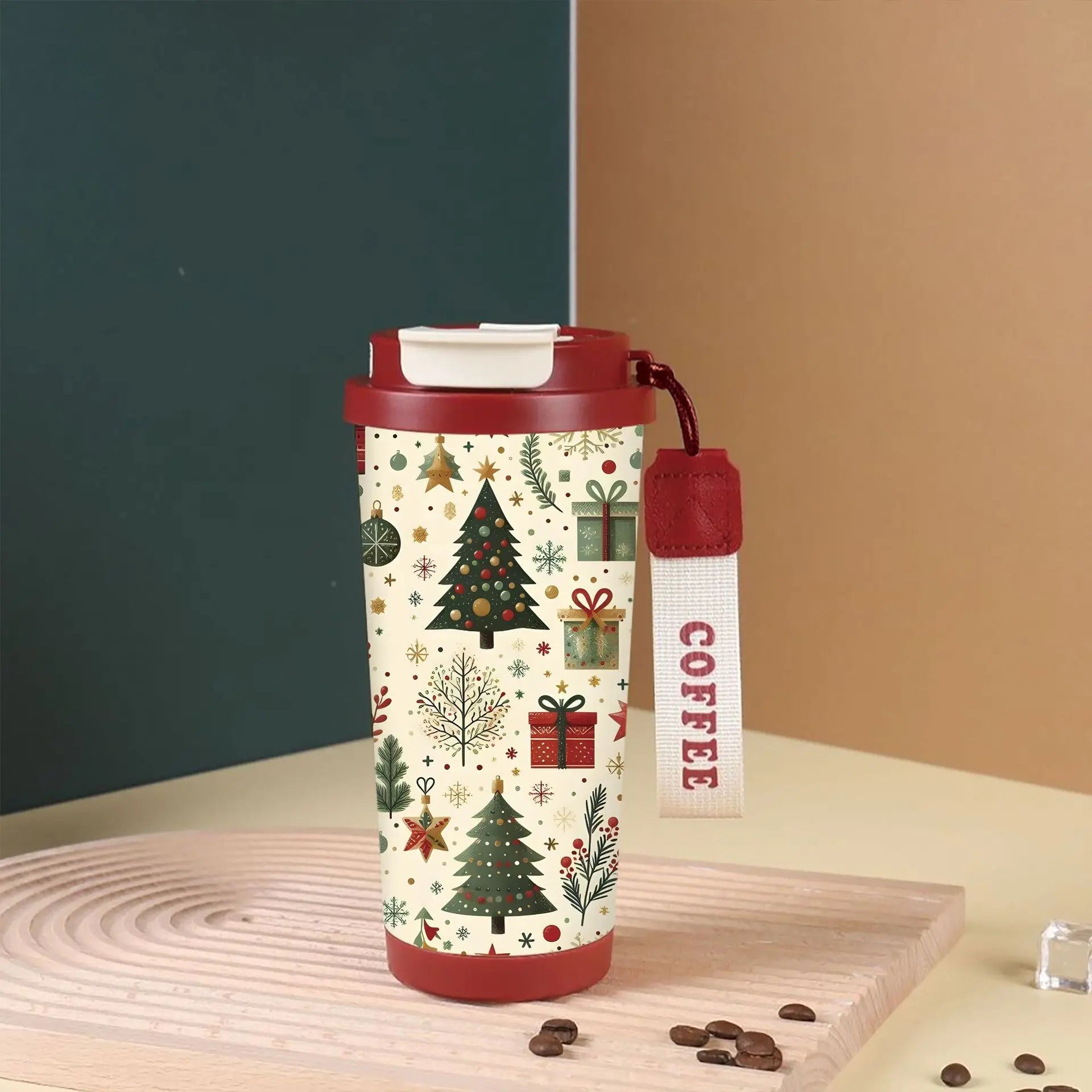 Christmas thermos cup 316 stainless steel lily of the valley coffee cup cartoon Christmas holiday gift