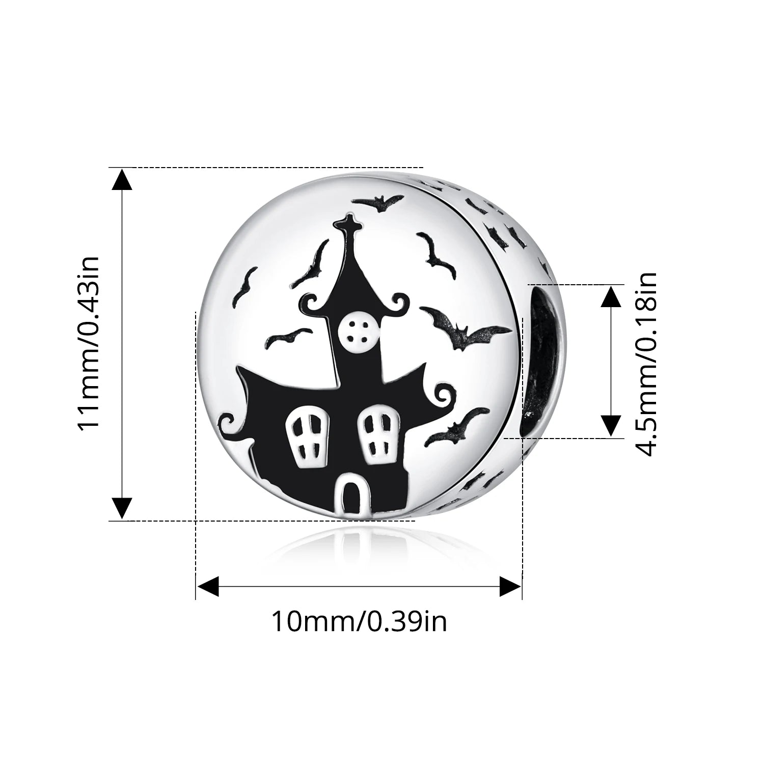 WOSTU 925 Sterling Silver Magic Castle Pendant Dark Purple Beads Fit Original Bracelet for Women DIY Punk Gift Fairy Tale Girls