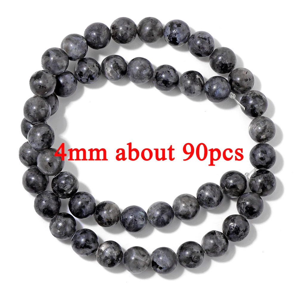 Natural Dark Labradorite Stone Bead Black Spectrolite Faceted Round Leaf Square Loose Spacer Beads For Jewelry Making Handmade