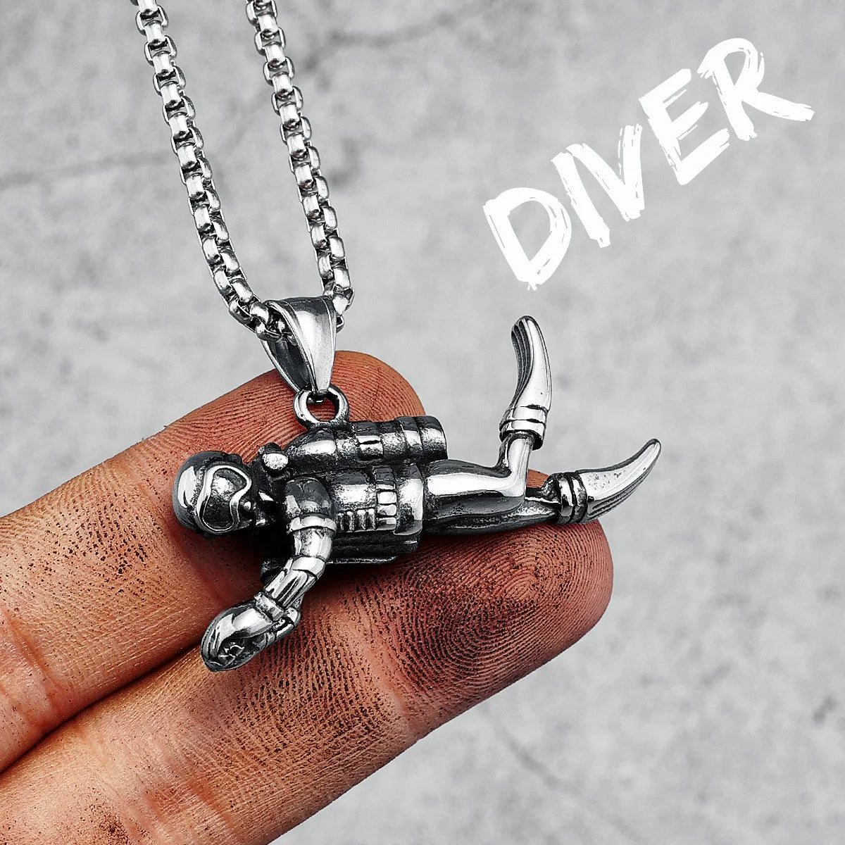 Kreative Taucher Halsketten Edelstahl Männer Trendy Hip Hop Rap Anhänger Kette Party für Freund Männlichen Schmuck Geschenk Dropshipping