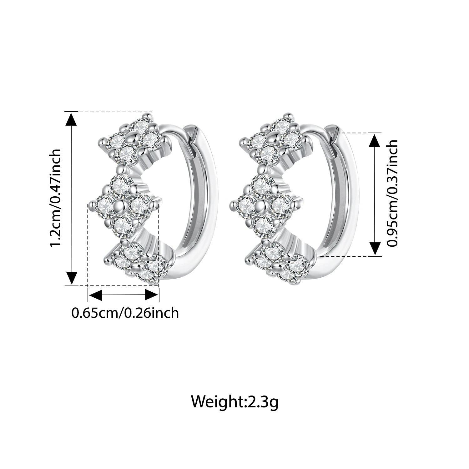 BAMOER 925 Sterling Silber Vierblättrige Kleeblatt-Creolen für Damen, Vollzirkus-Ohrringe, zartes Schmuckgeschenk