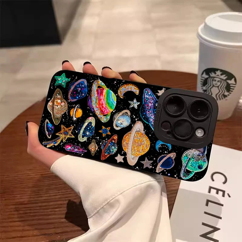 Colorful Braided Planet Hand-Painted Case for Xiaomi Mi 11 Lite 5G 14 13T 13 12T 12 Poco F6 F5 X6 X5 X3 M6 Pro Shockproof Cover