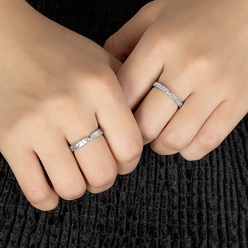 PERFANY All Moissanite Ring for Women Men S925 Pure Silver Couple Ring Simple Wedding Fashion Jewelry Birthday Gift - Madeinsea©