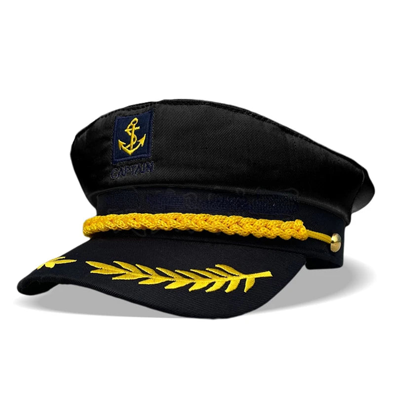 Adult Yacht Military Hats Boat Skipper Ship Sailor Captain Costume Hat Adjustable Cap Navy Marine Admiral For Men Women