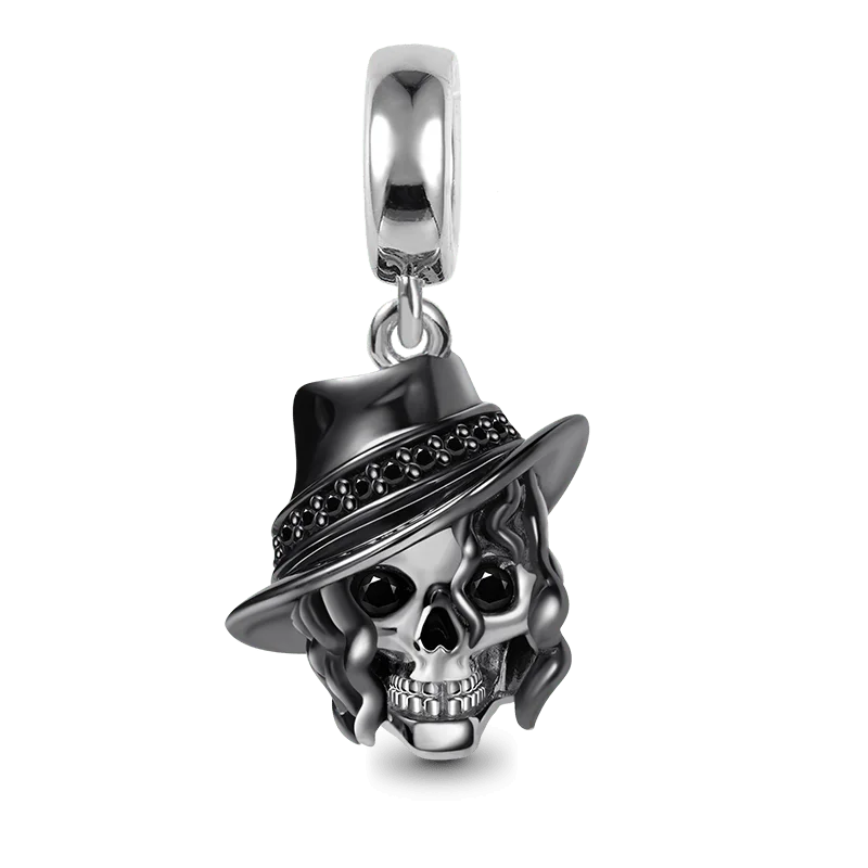 Miniso Gruseliges Skelett-Geister-Serie 925 Sterling Silber Charm Halloween Hut Perle Passend für Damen Original Schmuck Geschenk
