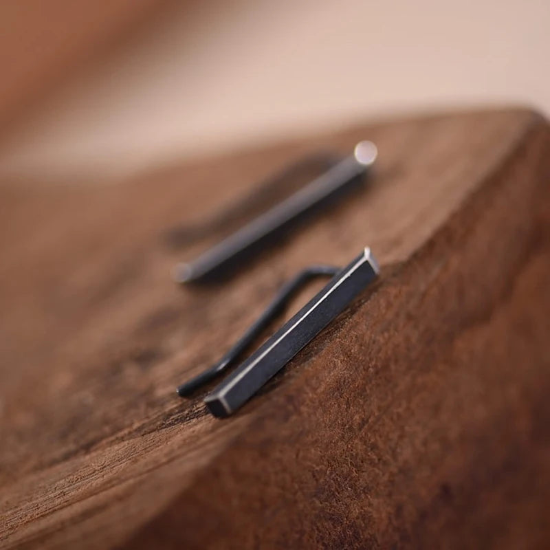 MKENDN Real 925 Sterling Silver Retro Clip Earrings For Fashion Women Party Fine Jewelry Minimalist Punk Accessories Gift