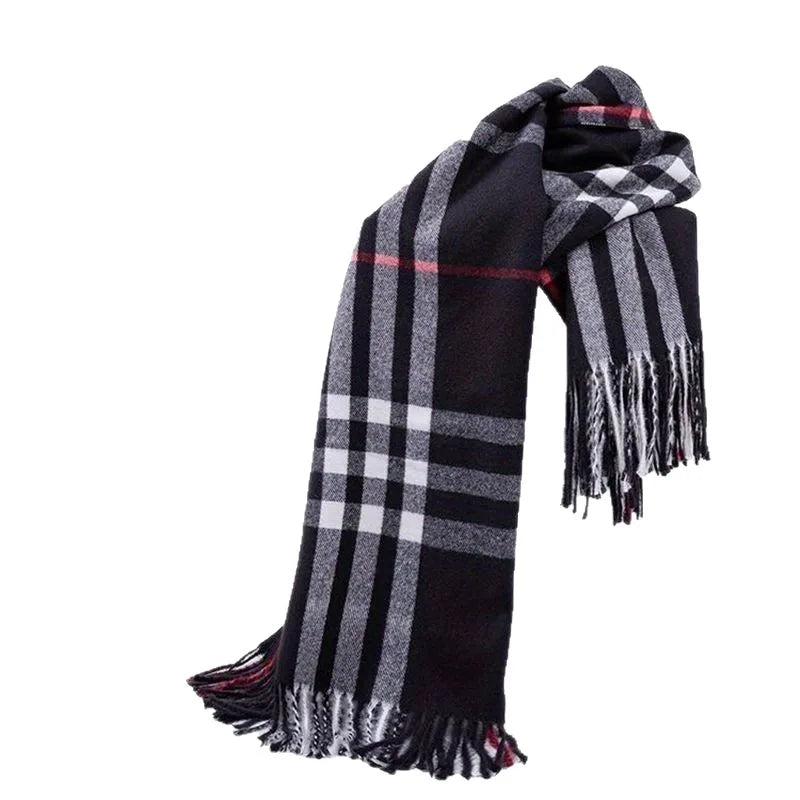 Unisex Winter Thermal Thick Scarf Fleece Lined Neck Warmer for Men Women Windproof Outdoor Accessory Decorate The Gift