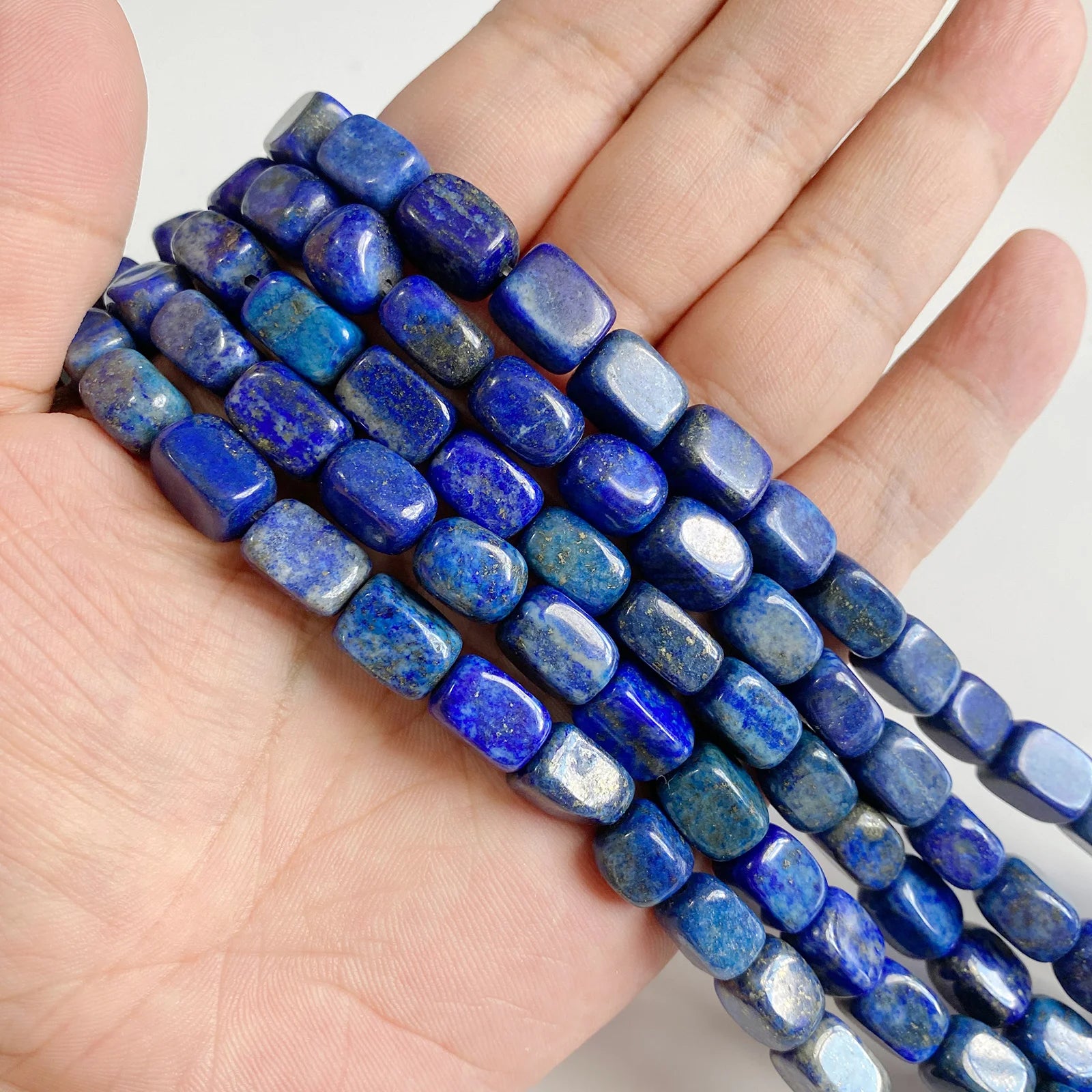 Natural Lapis Lazuli Healing Stone Bead Handmade Necklace Bracelet Bead Accessories For DIY Wisdom,Confidence,Prosperity Jewelry