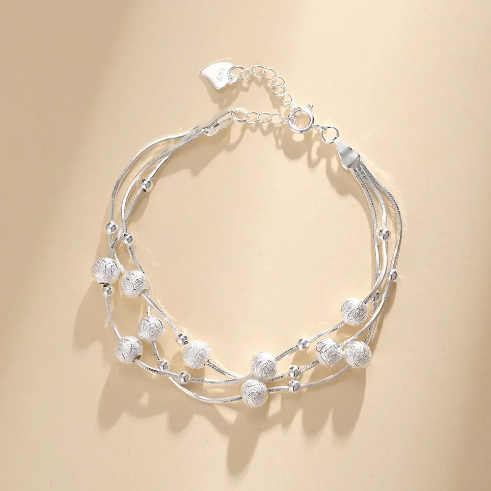 925 Sterling Silver Heart Shaped Necklace Bracelet Set for Women Vintage Korean Crystal Bracelets High Quality Set Party Jewelry - Madeinsea©
