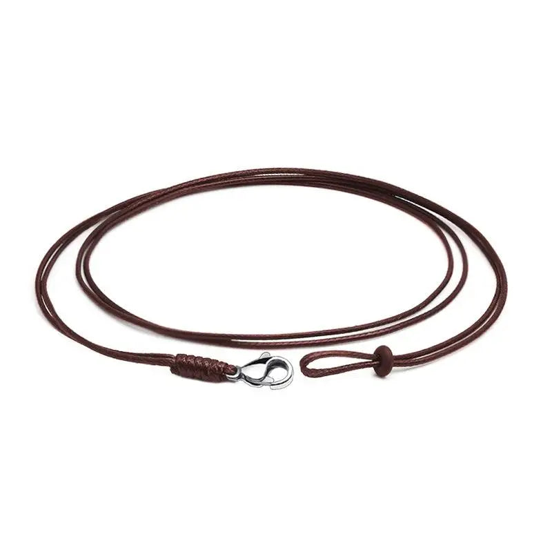 1mm Leather Cord Wax Rope Chain with Lobster Clasp Men Women Necklace DIY Jewelry Making Wax Rope 45/50/55/60cm
